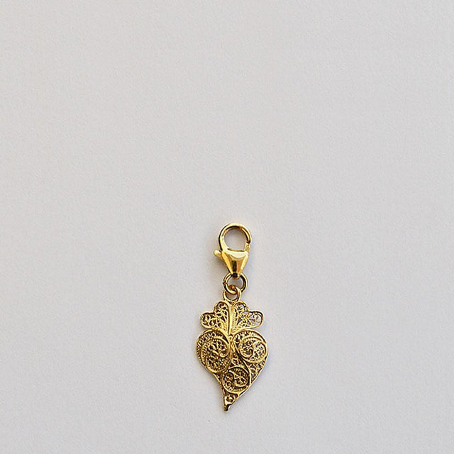 Coração de Viana I Gold-plated Silver Filigree Charm 0.1 oz