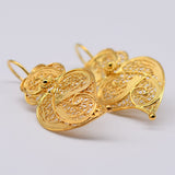 Coração de Viana I Gold-plated Silver Filigree Earrings - 1.4''
