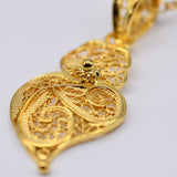 Coração de Viana I Gold-plated Silver Filigree Pendant 0.2 oz - 1.2''