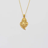 Corãçao de Viana I Gold-plated Silver Filigree Pendant 0.2 oz - 1.4''