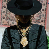 Coração de Viana I Gold-plated Silver Filigree Pendant 1.2 oz - 4.3''