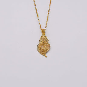 Coração de Viana I Gold-plated Silver Filigree Pendant - 1.4''