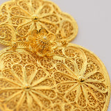 Coração de Viana I Gold-plated Silver Filigree Pendant - 3.1''