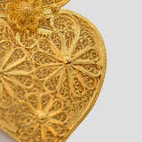 Coração de Viana I Gold-plated Silver Filigree Pendant - 3.1''