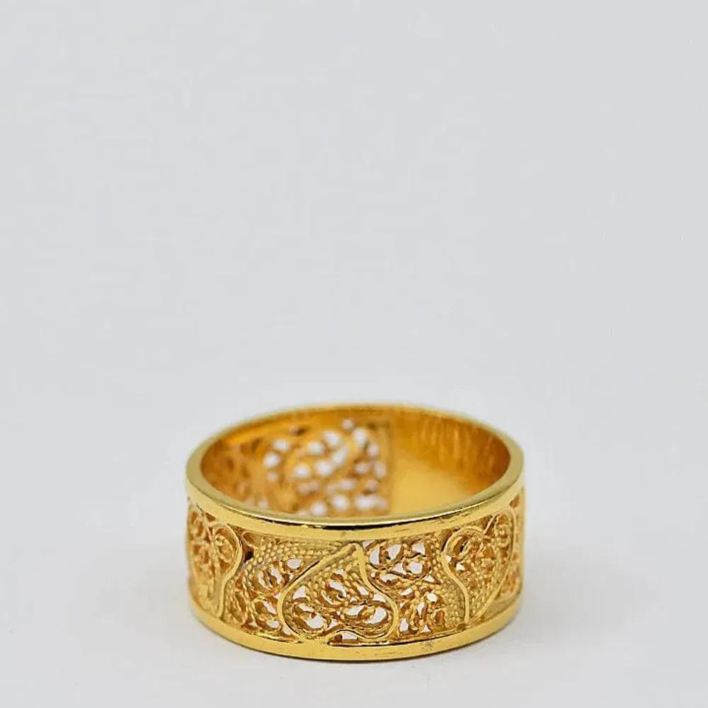 Coração de Viana I Gold-plated Silver Filigree Ring 0.1 oz