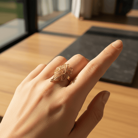 Coração de Viana I Gold-plated Silver Filigree Ring
