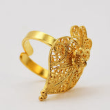 Coração de Viana I Gold-plated Silver Filigree Ring
