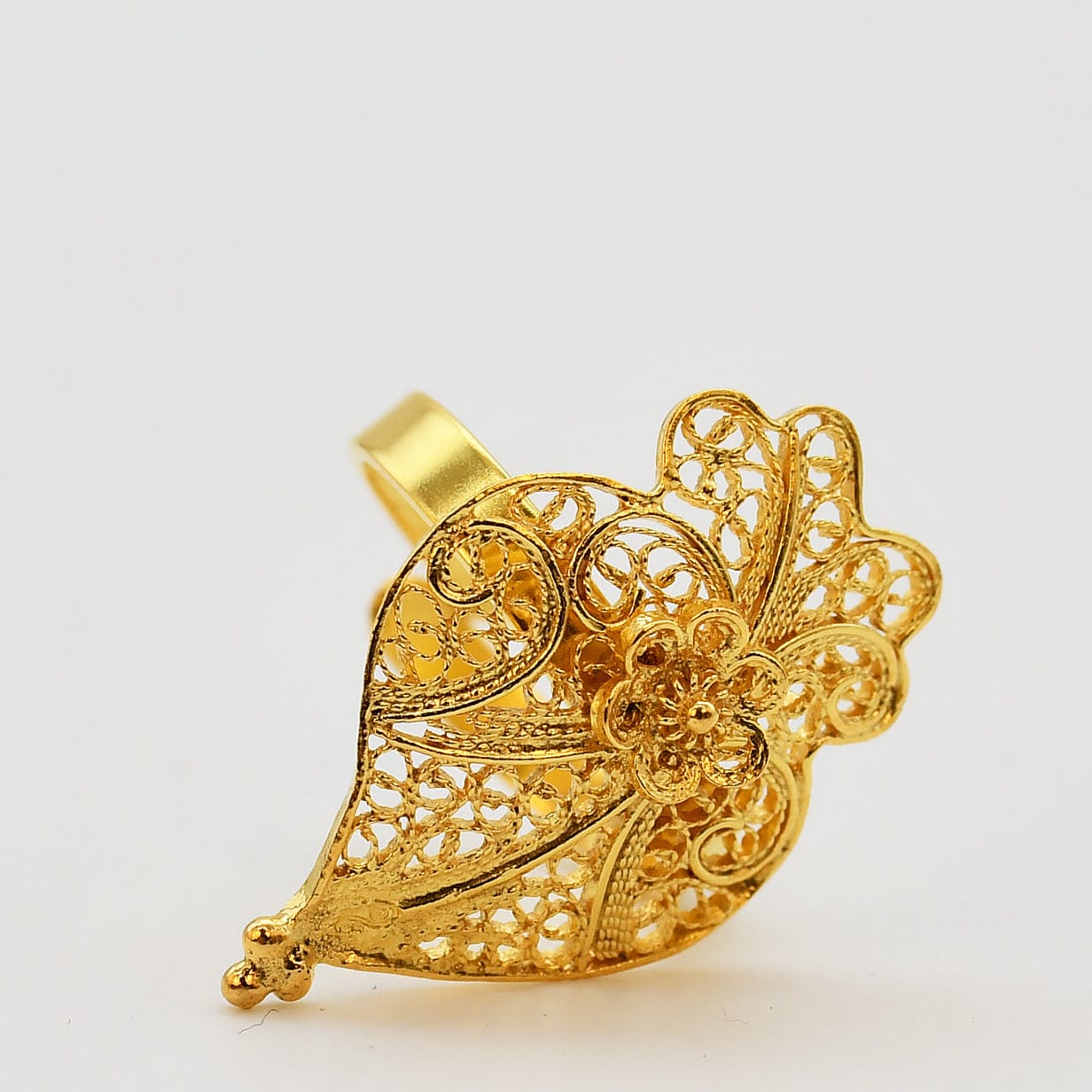Coração de Viana I Gold-plated Silver Filigree Ring