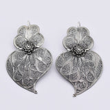 Coração de Viana I Silver Filigree Earrings 0.1 oz - 2.6"