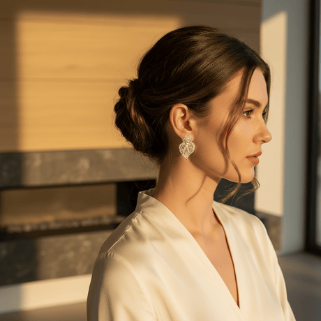 Coração de Viana I Silver Filigree Earrings - 0.8''