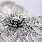 Coração de Viana I Silver Filigree Earrings 2.6"