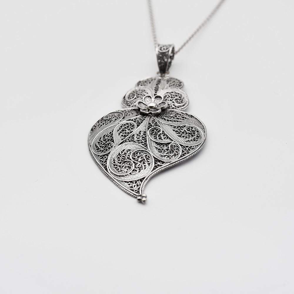 Coração de Viana I Silver Filigree Pendant 0.2 oz - 1.4''