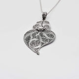 Coração de Viana I Silver Filigree Pendant 0.2 oz - 1.4''