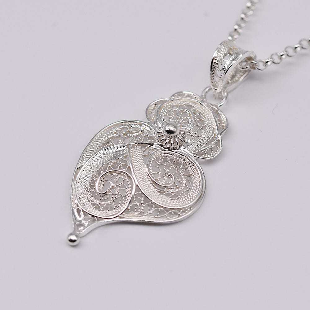 Coração de Viana I Silver Filigree Pendant 0.2 oz - 1.4''