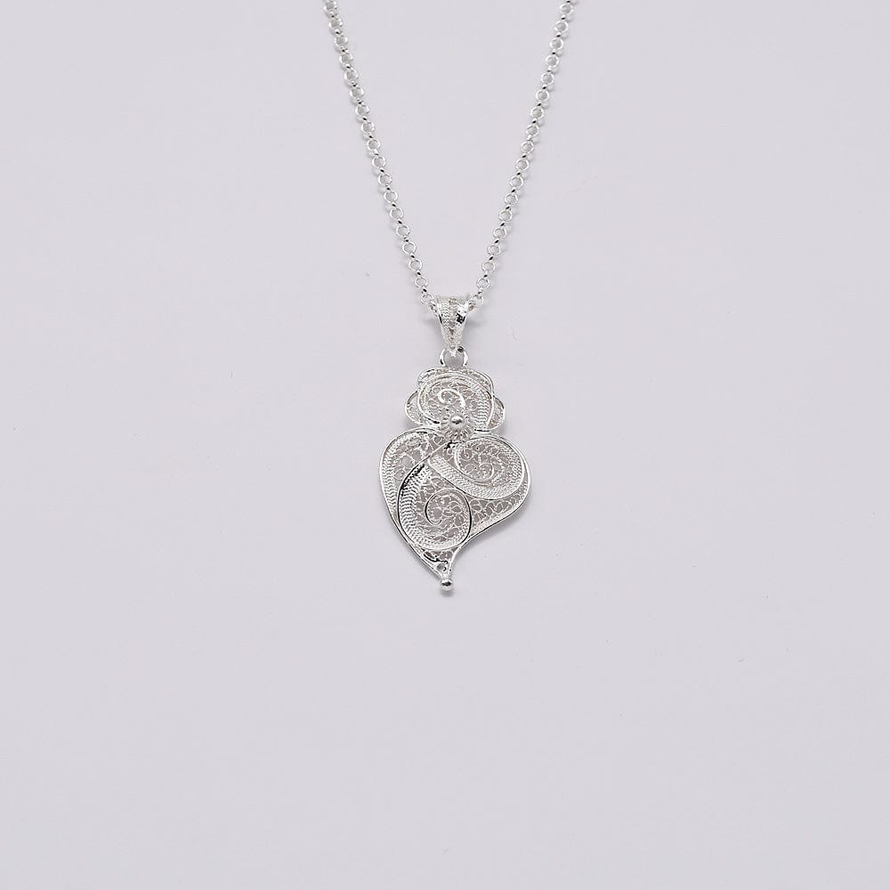 Coração de Viana I Silver Filigree Pendant 0.2 oz - 1.4''