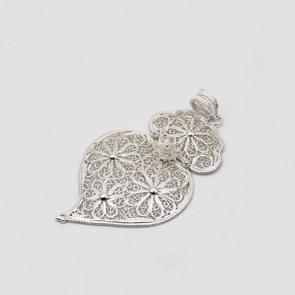 Coração de Viana I Silver Filigree Pendant 0.3 oz - 2.4''