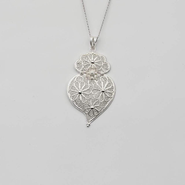 Coração de Viana I Silver Filigree Pendant 0.3 oz - 2.4''