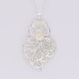 Coração de Viana I Silver Filigree Pendant 1.2 oz - 4.3"
