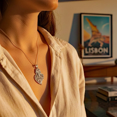 Coração de Viana I Silver Filigree Pendant - 1.4''