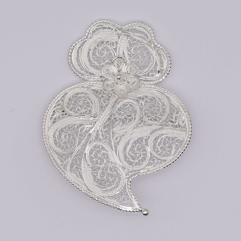 Coração de Viana I Silver Filigree Pin - 2.4"