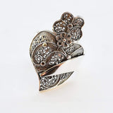 Coração de Viana I Silver Filigree Ring 1.5 oz Oxidized silver