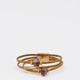 Cork Bracelet with Beads - Pink