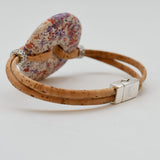Cork Bracelet with Pink Medallion
