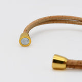 Cork Bracelet with white Beads