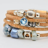 Cork Cuff Bracelet with Turquoise Beads