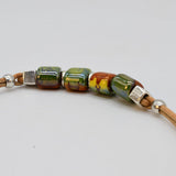 Cork Necklace with 4 Beads - Green