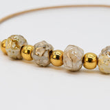 Cork Necklace with 4 Beads - Grey