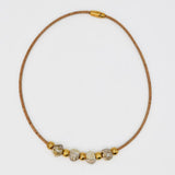 Cork Necklace with 4 Beads - Grey