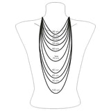 Cork Necklace with 4 Beads - Grey