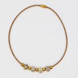 Cork Necklace with 4 Beads - Grey