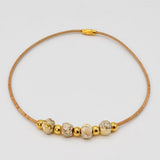 Cork Necklace with 4 Beads - Grey