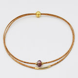 Cork Necklace with Bead - Pink