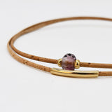 Cork Necklace with Bead - Pink