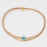 Cork Necklace with Bead - Turquoise