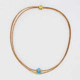 Cork Necklace with Bead - Turquoise
