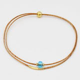 Cork Necklace with Bead - Turquoise