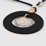 Cork Necklace with Hammered Metal Pendant