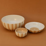 Costa Nova Mar I Striped Ceramic Bowl 3.2'' - Mocha