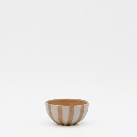 Costa Nova Mar I Striped Ceramic Bowl 3.2'' - Mocha