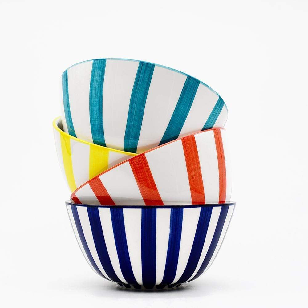 Costa Nova Mar I Striped Ceramic Bowl - Black