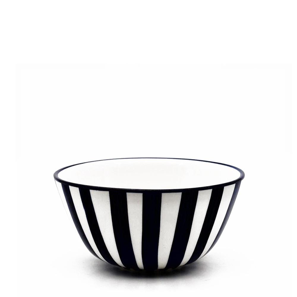 Costa Nova Mar I Striped Ceramic Bowl - Black 13cm