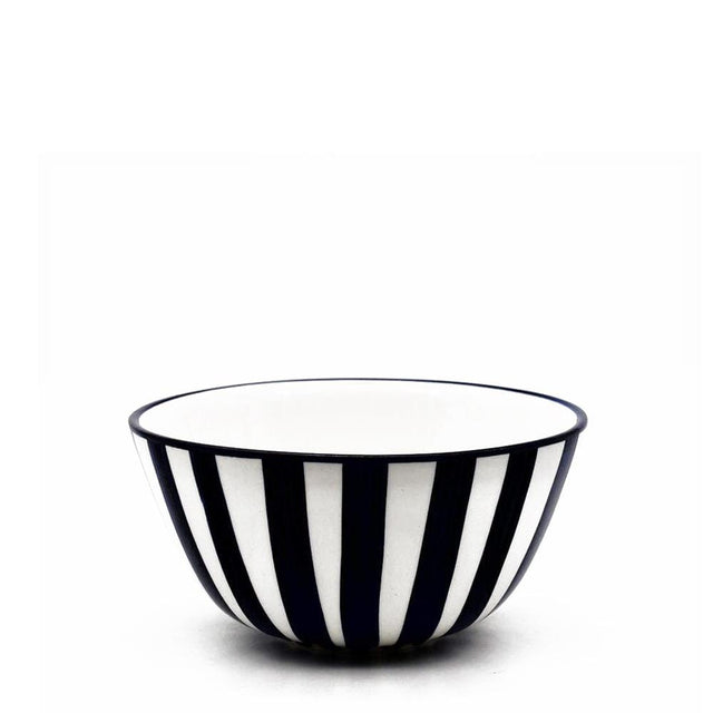Costa Nova Mar I Striped Ceramic Bowl - Black 13cm