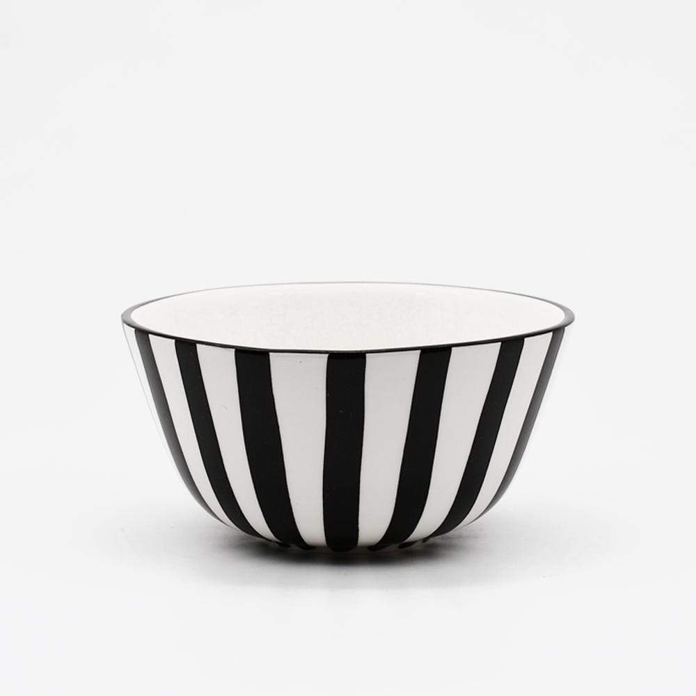 Costa Nova Mar I Striped Ceramic Bowl - Black 16cm