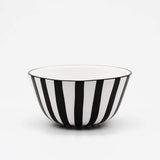 Costa Nova Mar I Striped Ceramic Bowl - Black 16cm