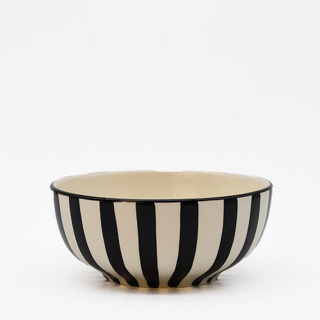 Costa Nova Mar I Striped Ceramic Cereal Bowl 6.3'' - Black