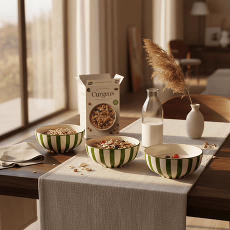 Costa Nova Mar I Striped Ceramic Cereal Bowl 6.3'' - Green